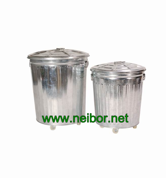 galvanized trash cans with wheels