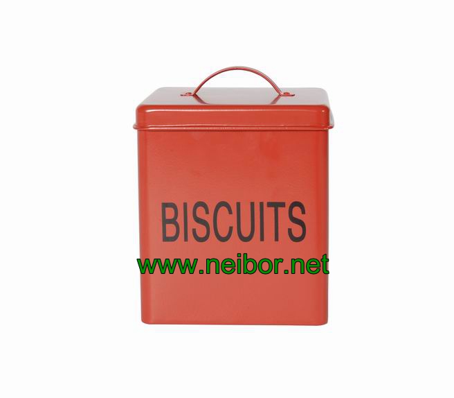 square metal biscuit box