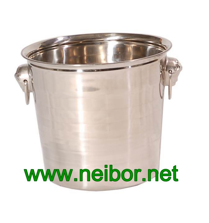 top quality stainless steel ice bucket with 2 handles