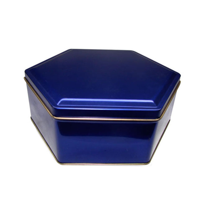 hexangular tin box