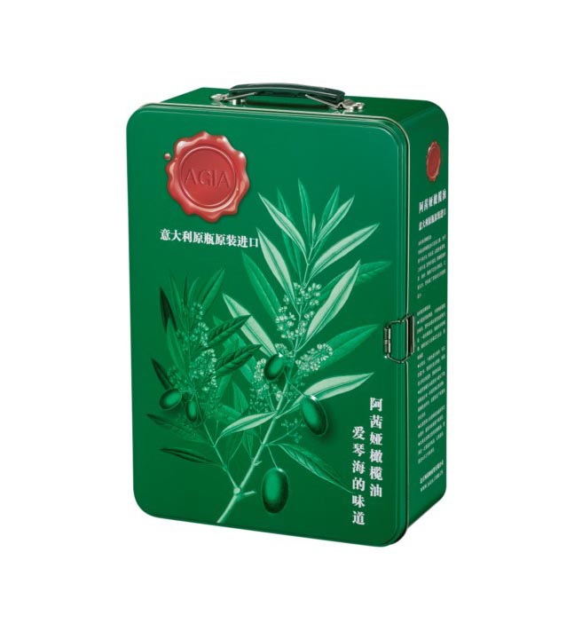 gift tin box for olive oil bottles
