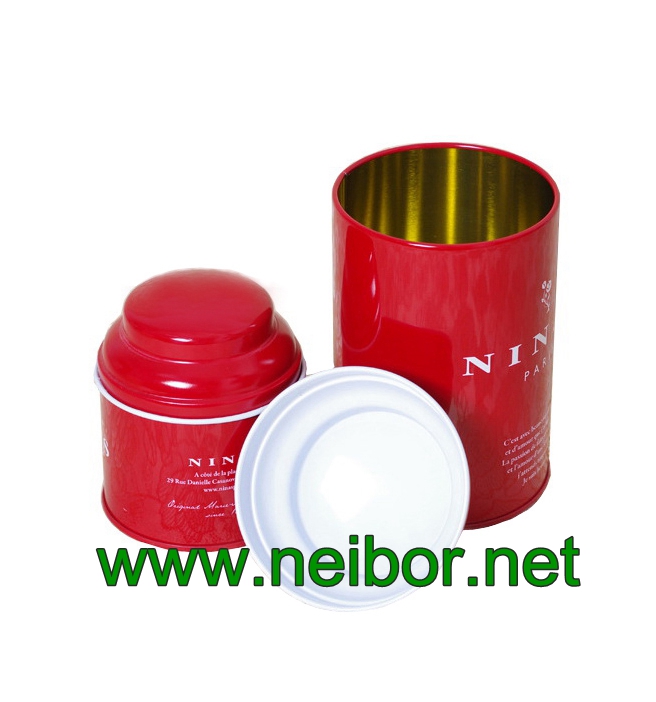 Round shape tin box tin can for 100g tea packaging