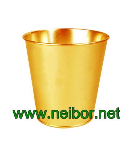 Tapered metal tin flower pot with custom printing