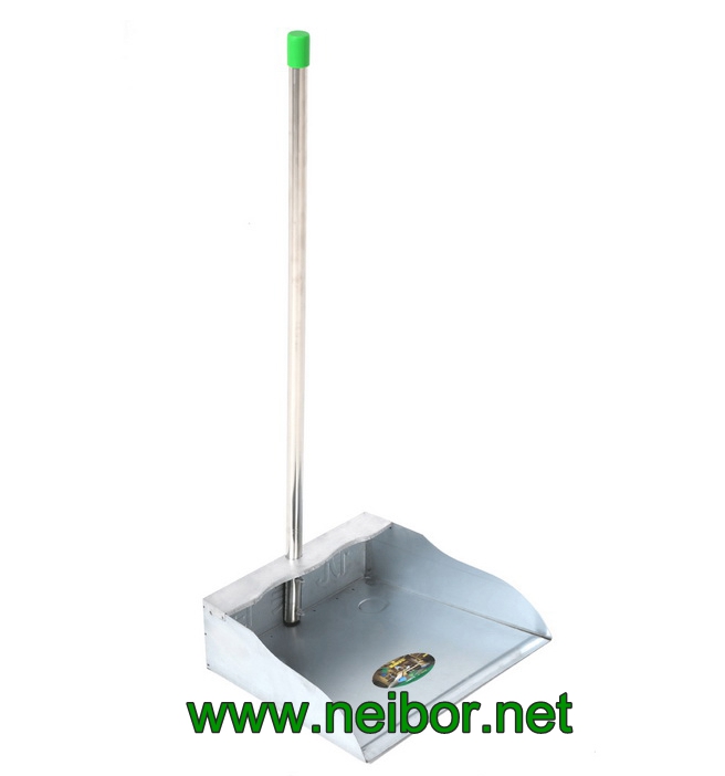 House cleaning tools galvanized metal dustpan with long handle