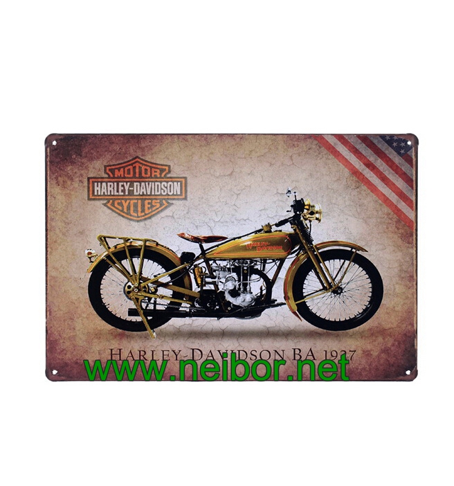 Motorcycle&Car themed metal tin sign wall plaque for home decoration