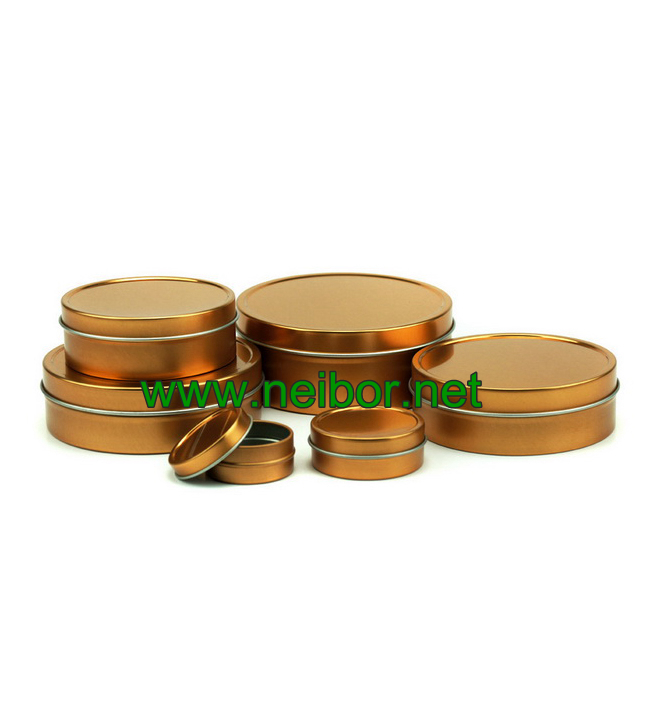 Copper color 1oz 2oz 4oz 6oz 8oz 12oz 16oz round tin container