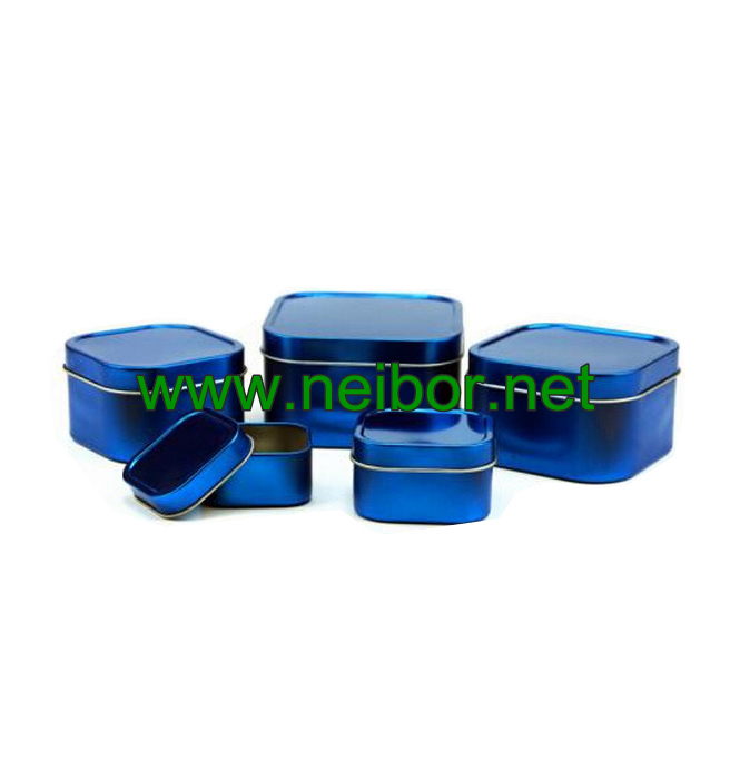 deep drawn 2 pieces seamless square tin container