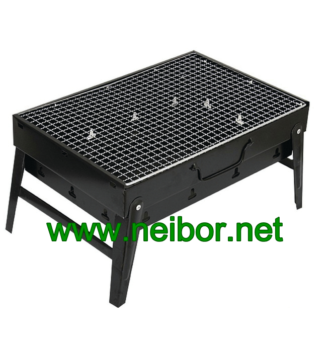 Portable Steel BBQ Grill in Black Color with Neutral Packaging Color Box In Stock