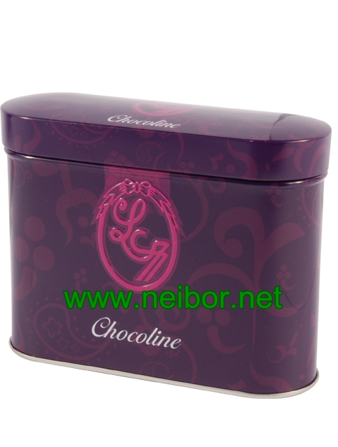 oval tin box tin container for chocolate packaging
