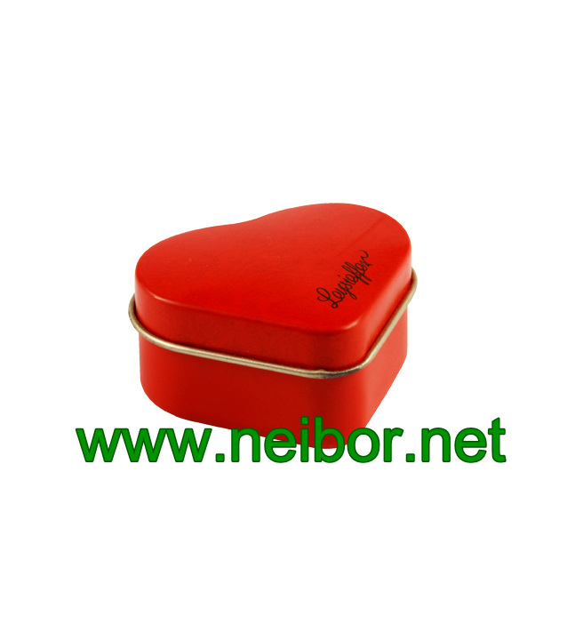 small heart shape candy tin box for wedding