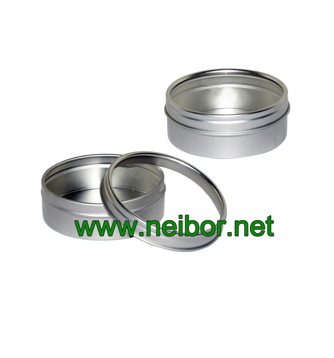 round tin box with acrylic window for candy packaging