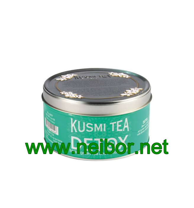 KUSMI tea tin box with embossing