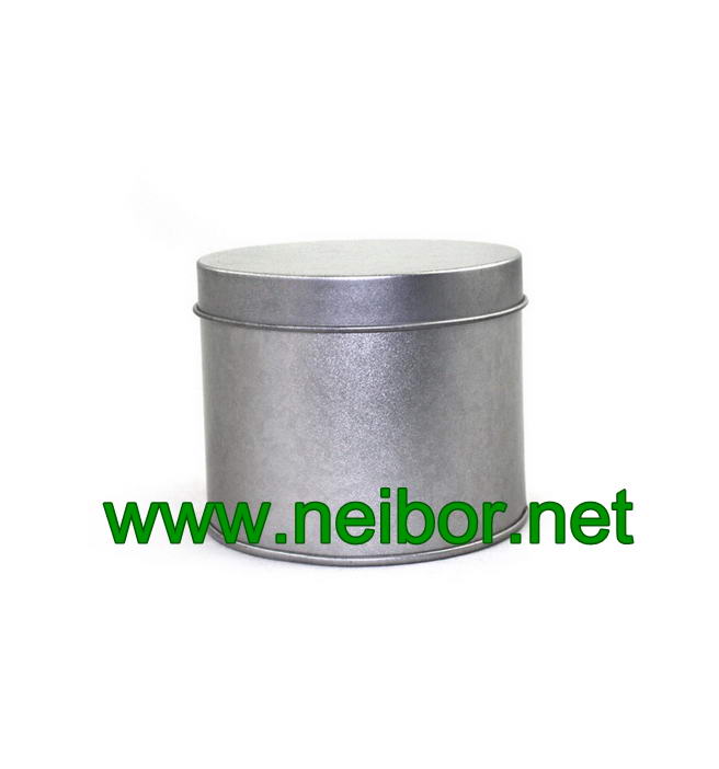 Vintage galvanized round tin container for soap packaging