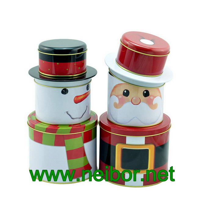 Christmas holiday tin box decorative tin box
