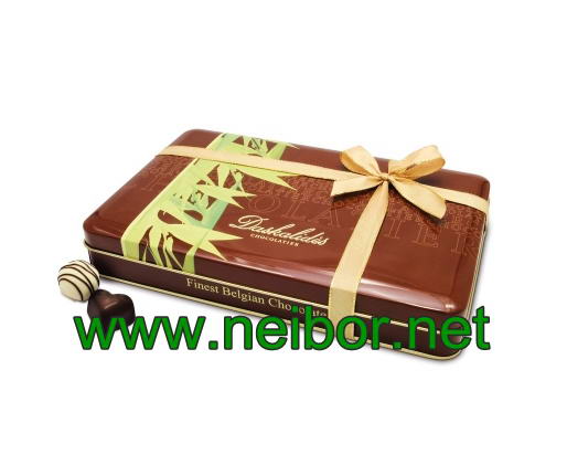 rectangular chocolate tin box