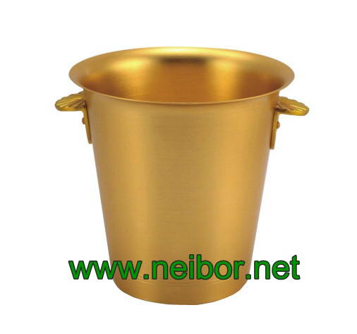 aluminum ice bucket in gold color