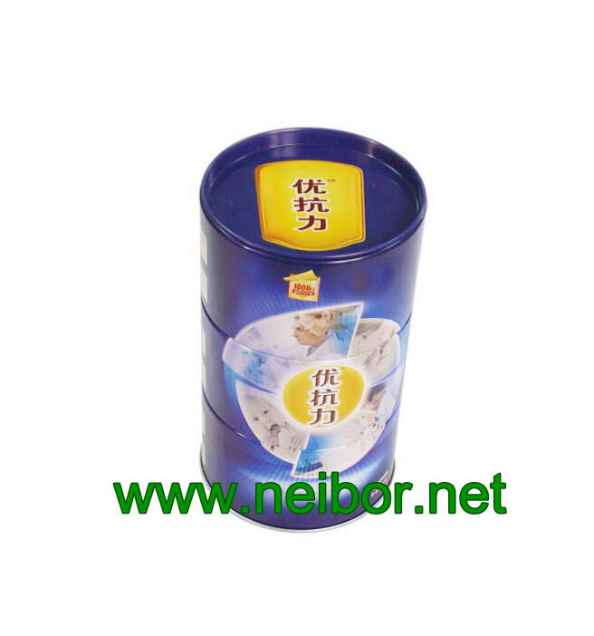 3 tiers stackable round tin storage container