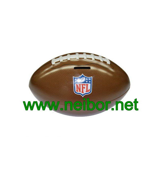 American Football Shape Tin Money Box Coin Bank