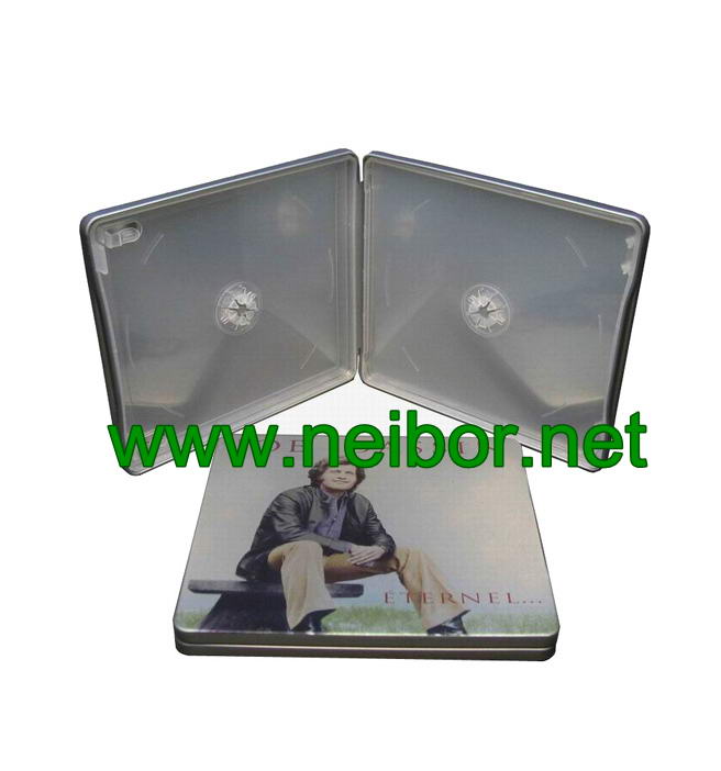 Square Shape CD Tin Case With PP tray for 1CD or 2CDs