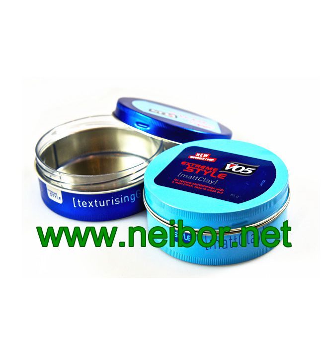 85g matt clay tin container with screw lid and plastic liner