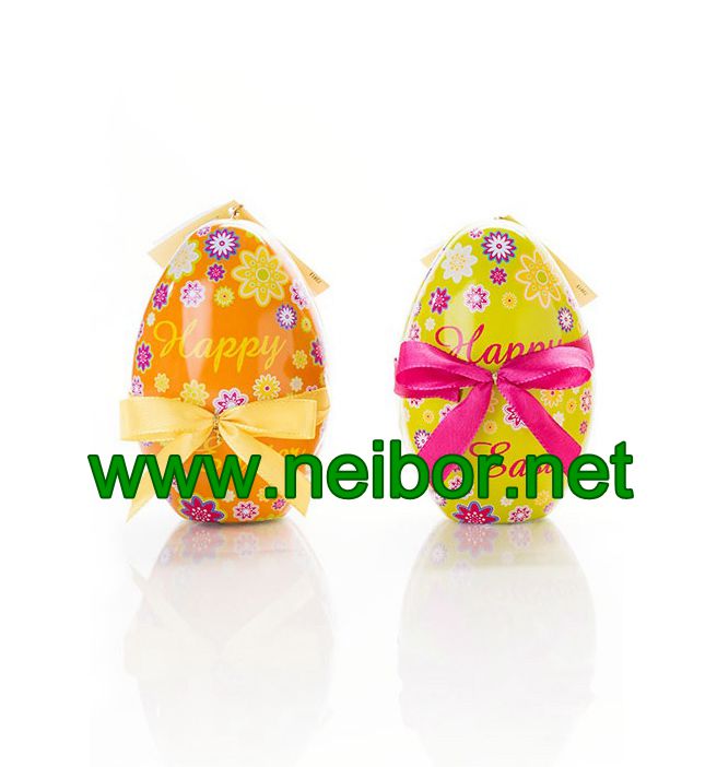Easter holiday egg tin container for candy