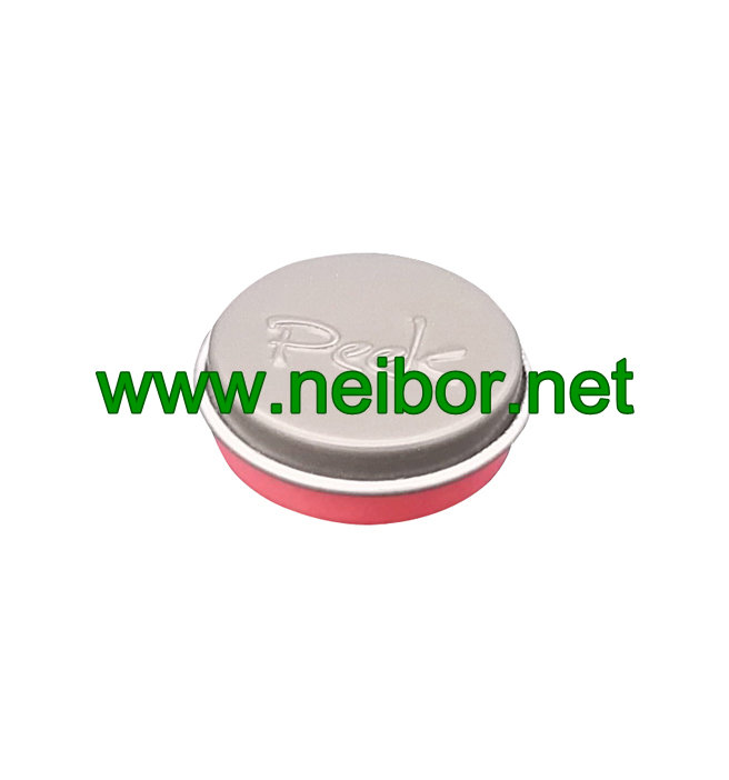Little tiny round tin container for lipbalm with embossing Logo