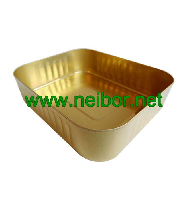 Food grade large size gold color metal tin baking pans