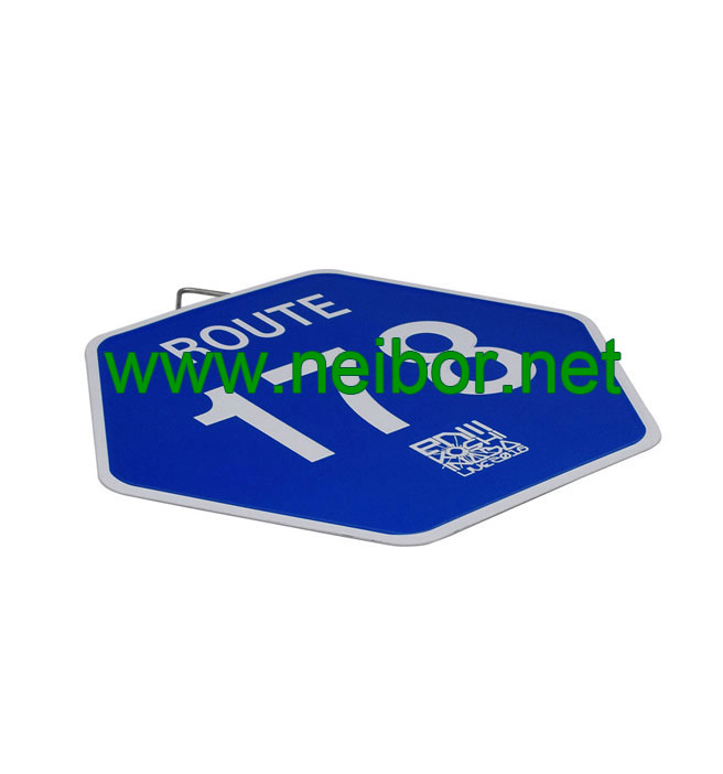 Custom order hexagonal shape tin sign metal poster street number plate door plate with hanging hook