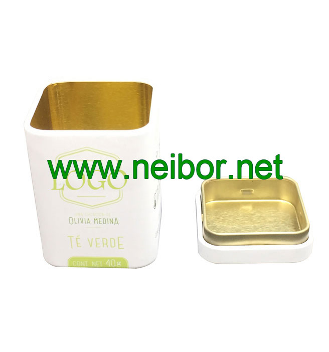 custom printing square tea tin box 40g 50g 60g with insert lid