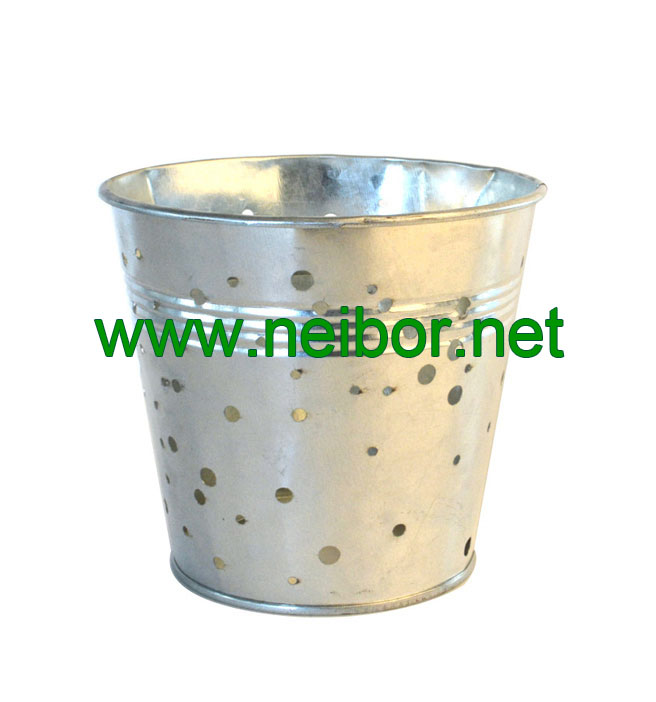 galvanized steel decorative metal bucket lampshade with hollowed-out holes decoration