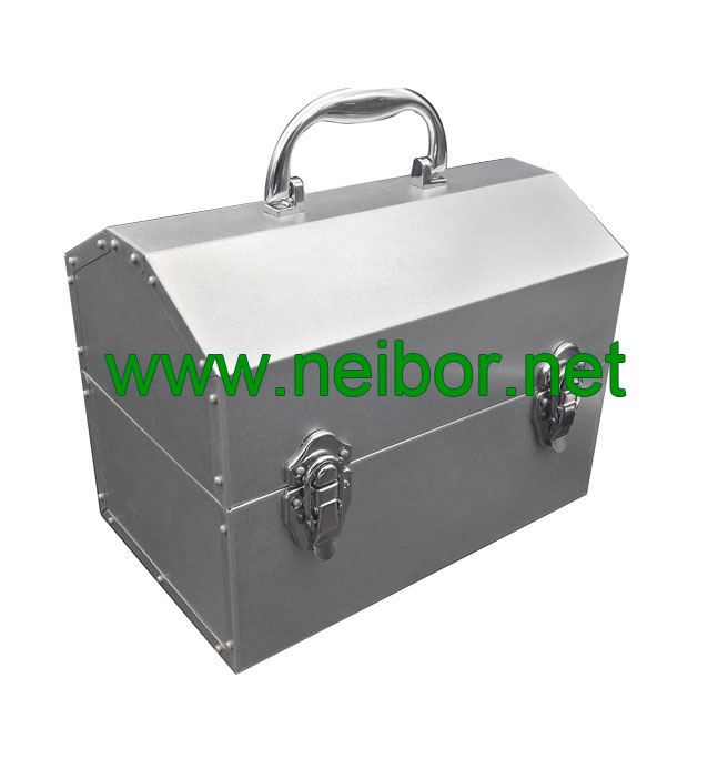 galvanized steel large size metal tool box storage box with handle and two latches