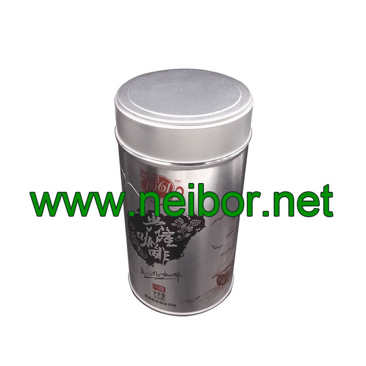 300g coffee powder tin can with airtight double lids and plastic seal300g coffee powder tin can with airtight double lids and plastic seal