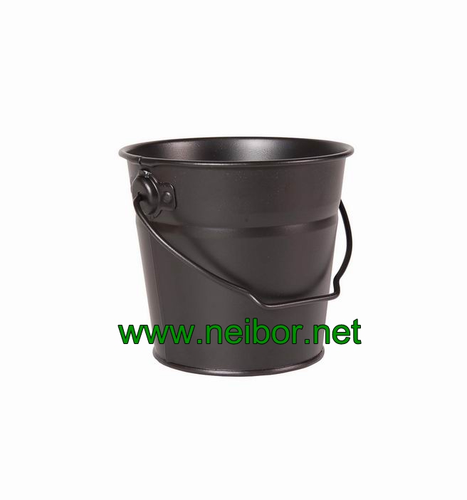 Black galvanized bucket 1Litres