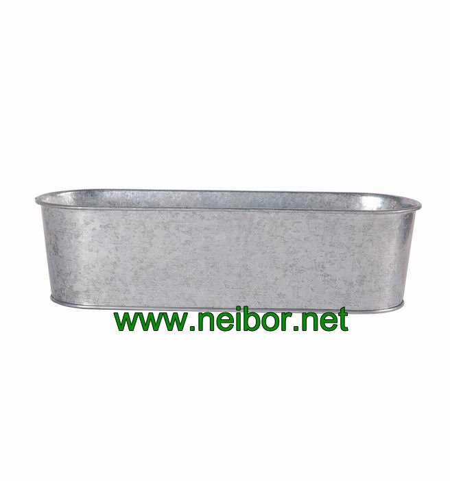 galvanized oval pots