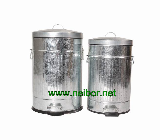 galvanized round pedal bins 12L 20L