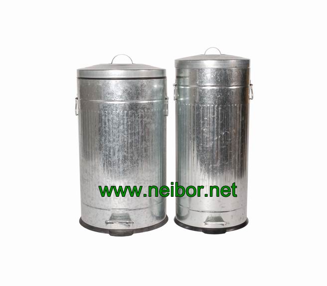 galvanized round pedal bins 30L 40L