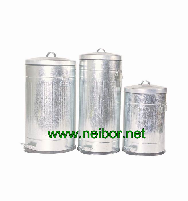 galvanized waste bins 20L 30L 40L