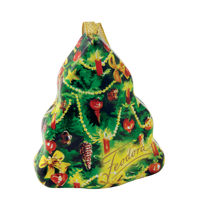 christmas tree shape tin box