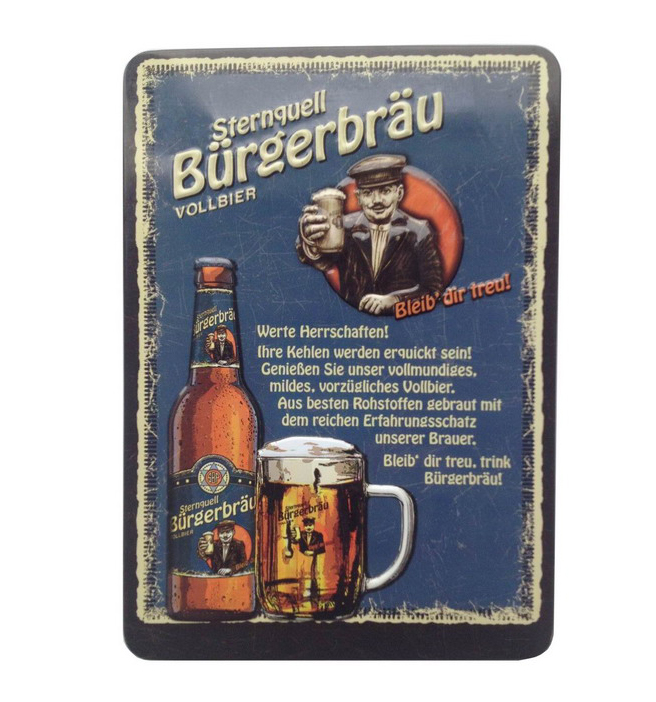 tin beer sign