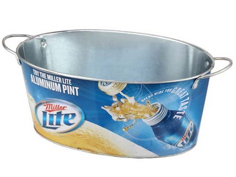 oval tin ice bucket