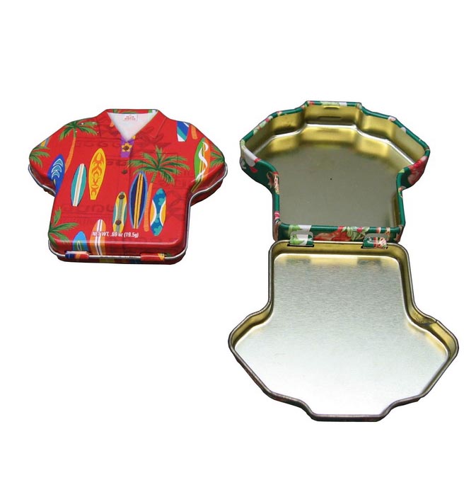 T-shirt shape tin box