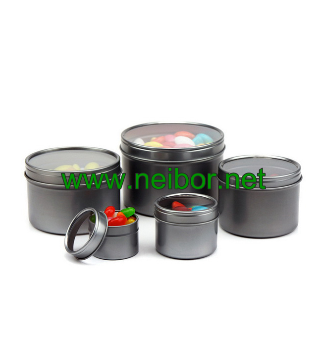 deep drawn 2 pieces round seamless tin container