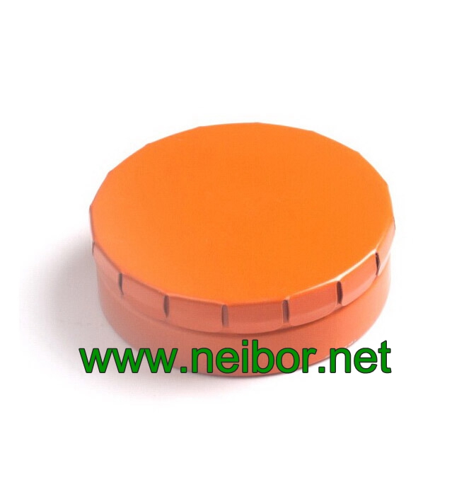 promotional round shape click clack mint tin box