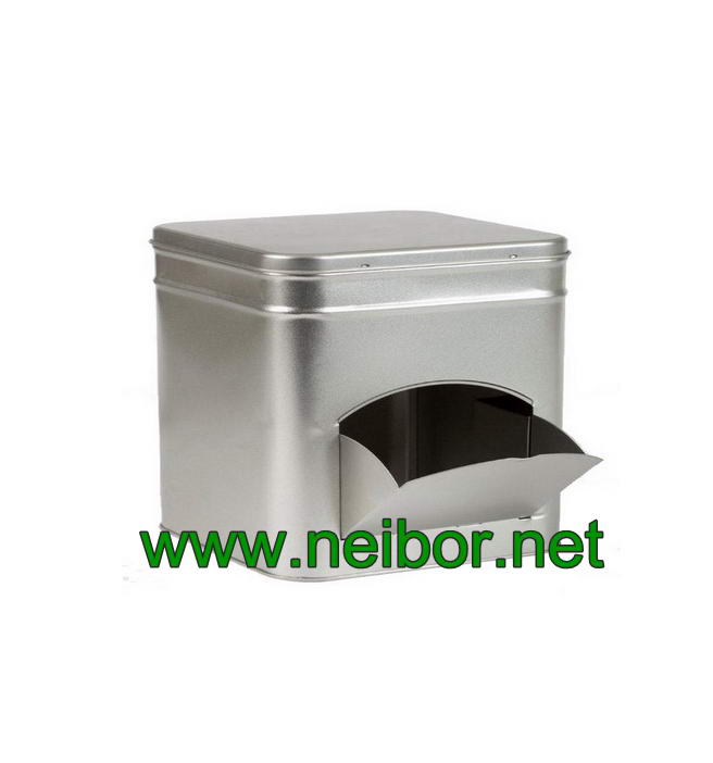 Square shape cookie tin dispenser box