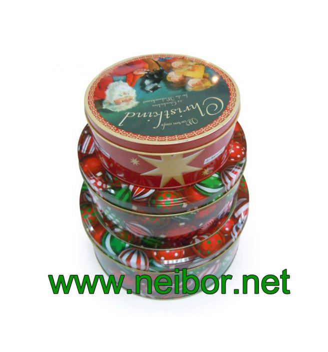 round storage tin box set