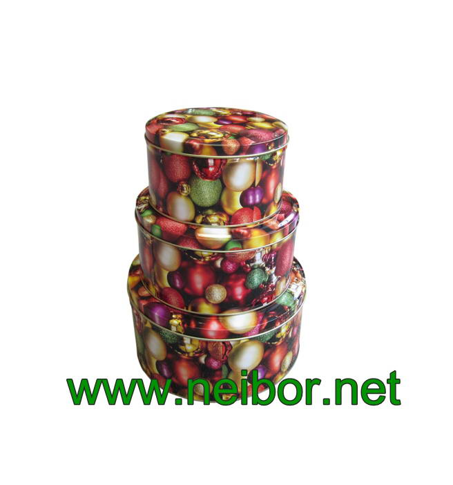 round candy tin box set