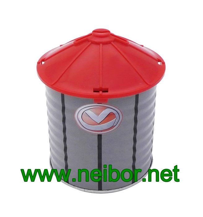 barn design tin saving box money bank with plastic lid