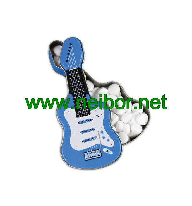 Guitar shape mint tins case candy box