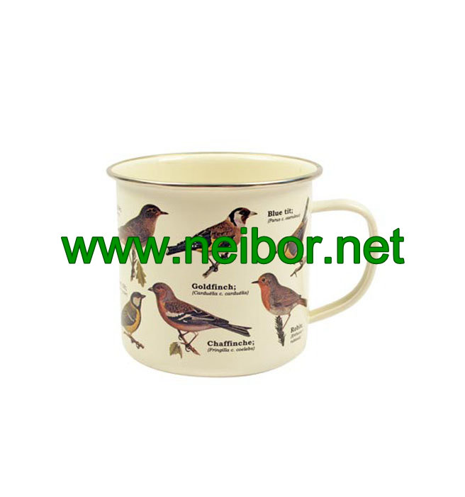 custom order metal enamel garden mug 350ml