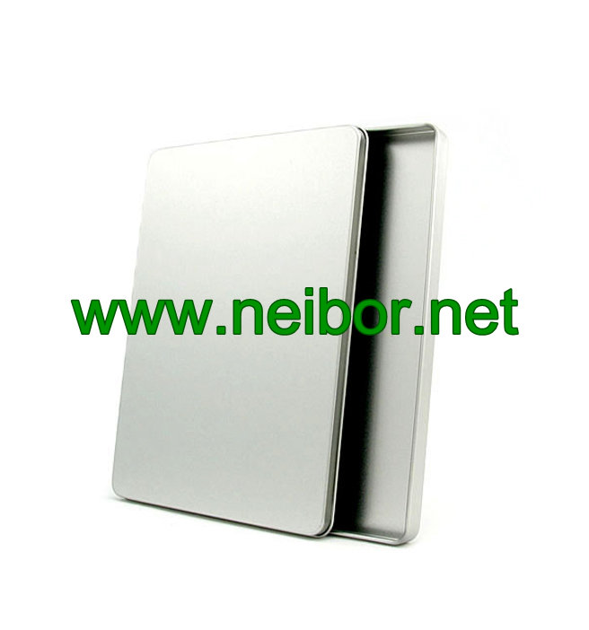 rectangular shape empty plain silver postcards tin boxes